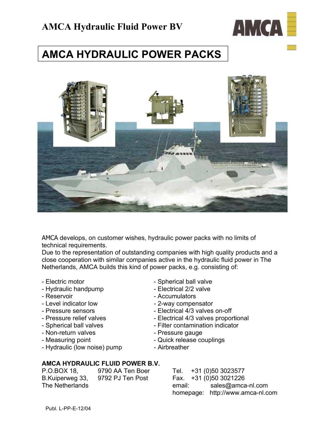 AMCA Hydraulic power packs - AMCA Hydraulic Fluid Power
