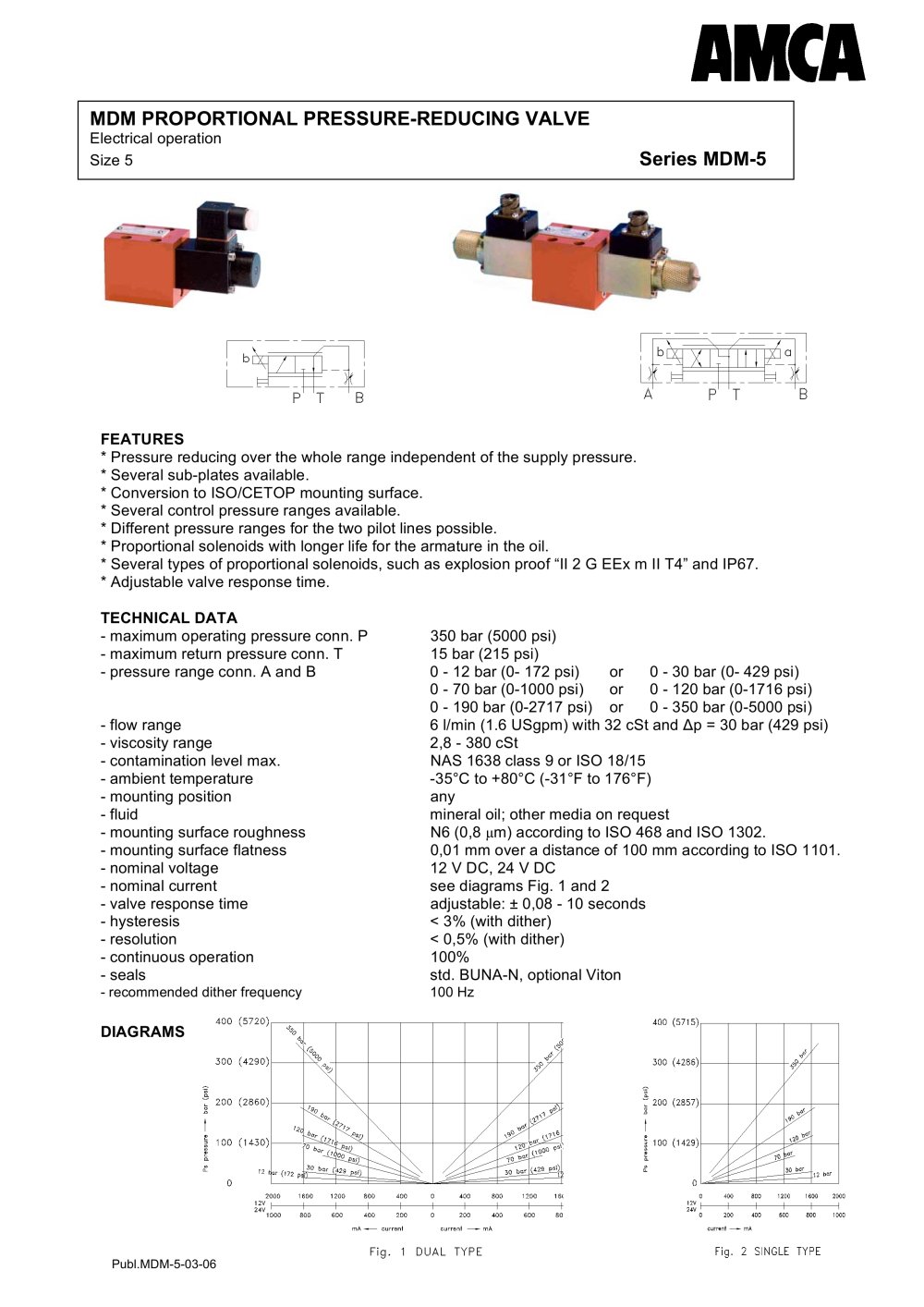 MDM-5 - Electrical operation - AMCA Hydraulic Fluid Power