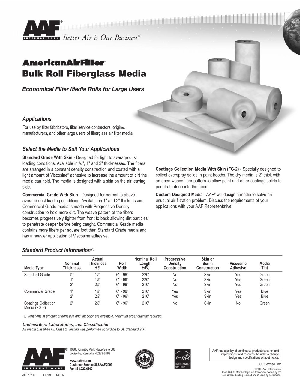 Bulk Roll Fiberglass Media - AAF International