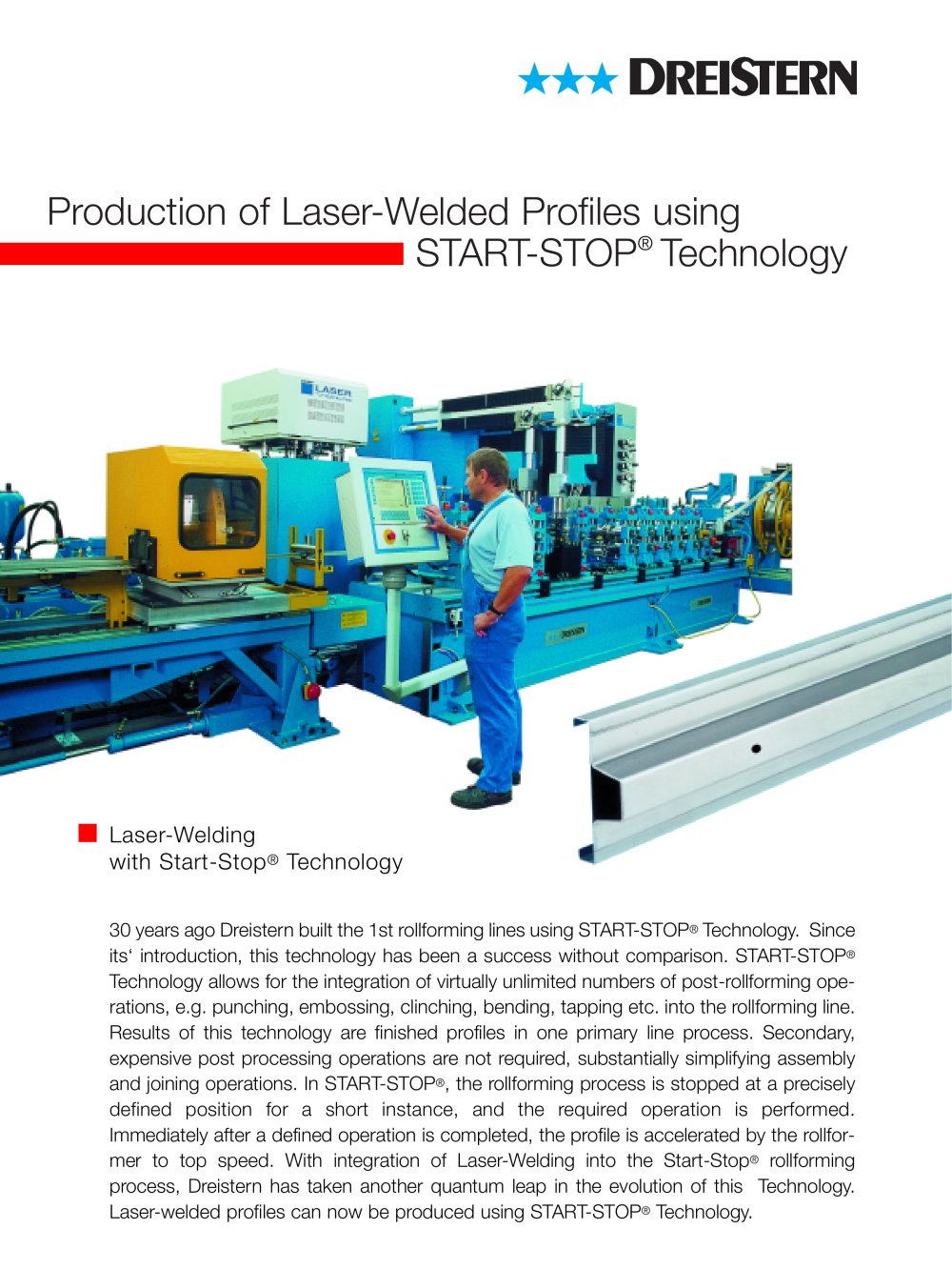 Production of Laser-Welded Profiles using Start-Stop Technology - DREISTERN