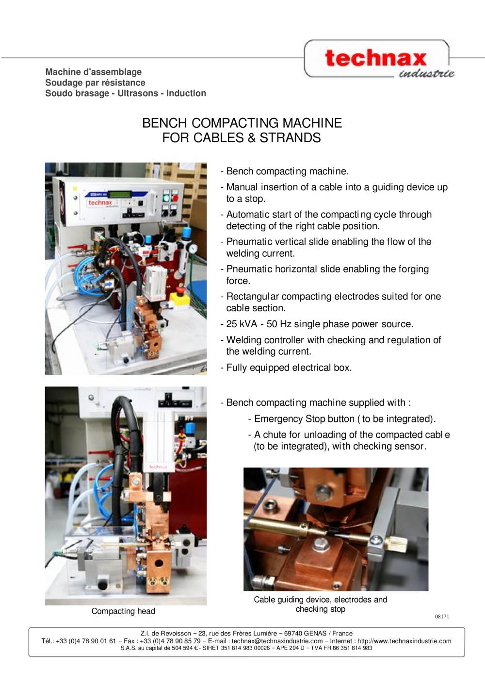 Bench compacting machine for cables & strands - TECHNAX