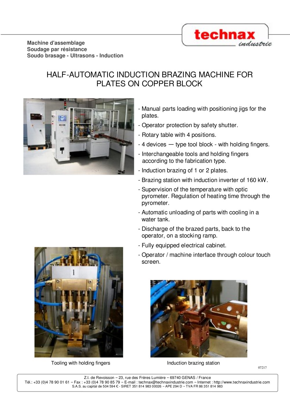 Half-automatic induction brazing machine - TECHNAX