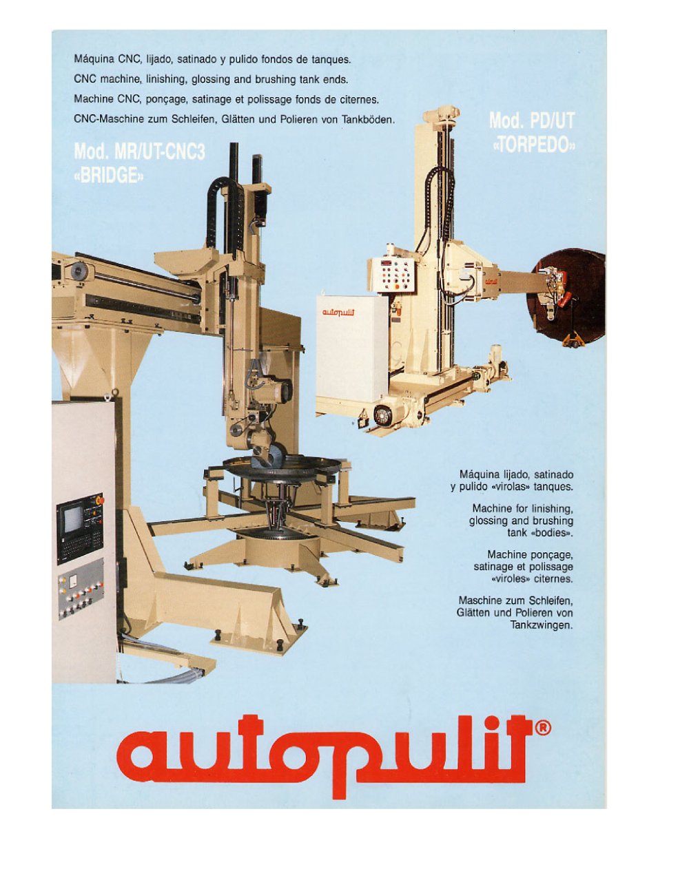 Grinding/Polishing machines for tank ends and bodies - AUTOPULIT