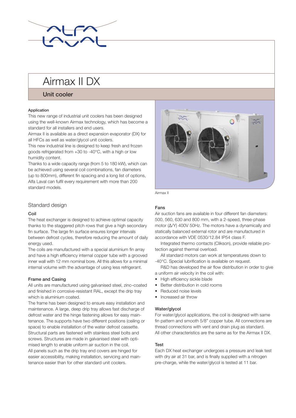 Airmax II DX - Unit cooler - Alfa Laval
