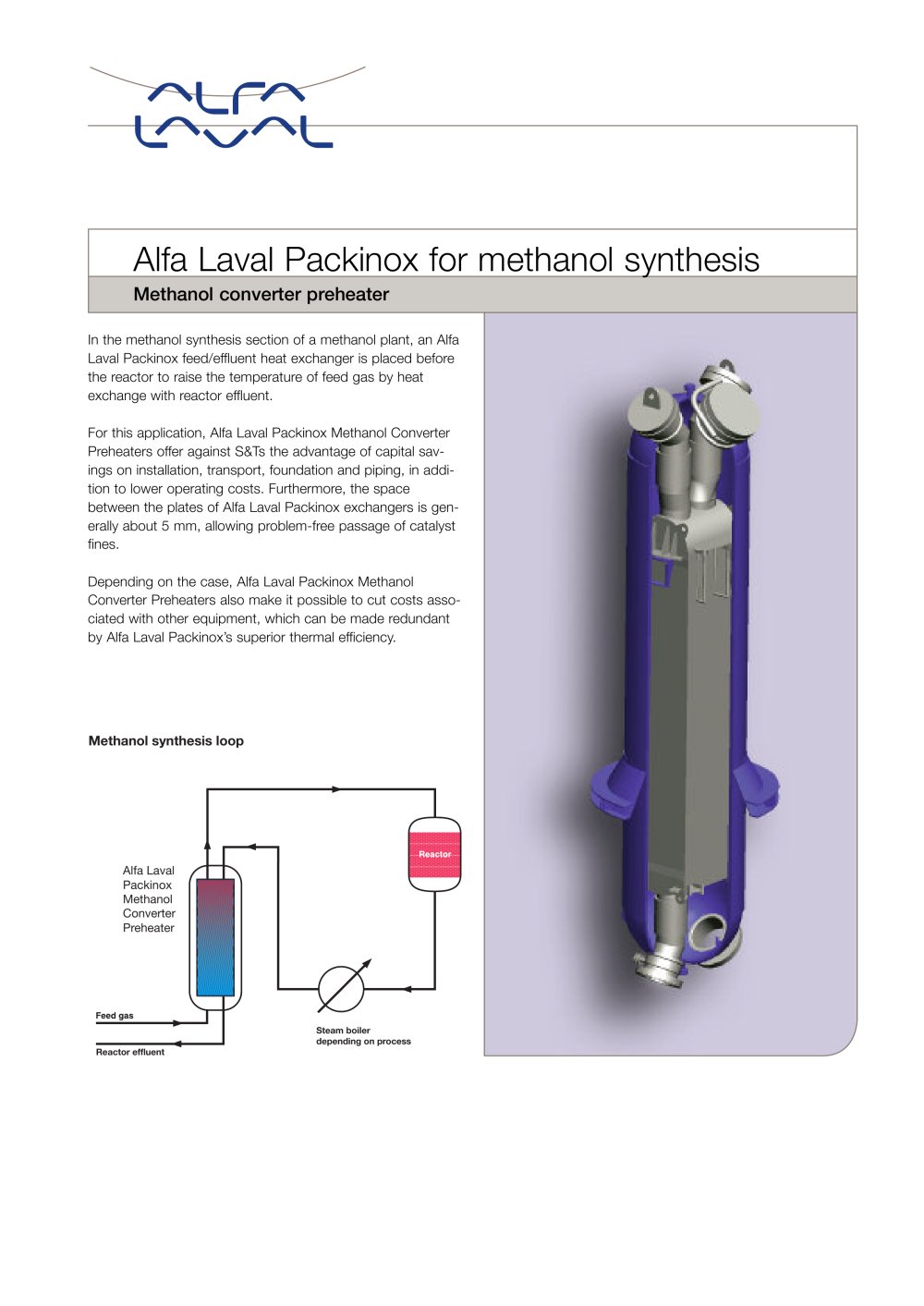 Alfa Laval Packinox for methanol synthesis - Alfa Laval