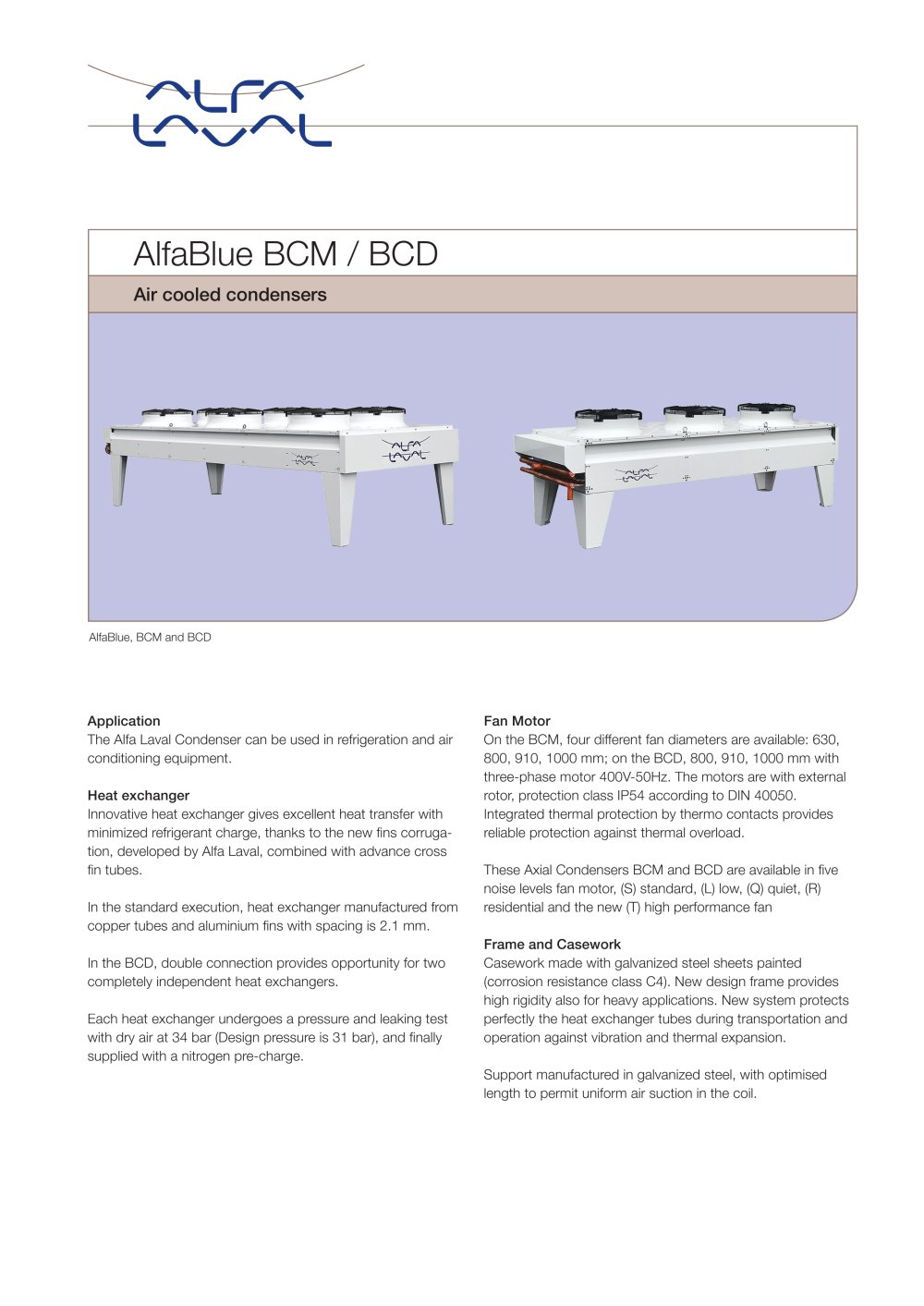 AlfaBlue - BCM BCD - Air cooled condensers - Alfa Laval