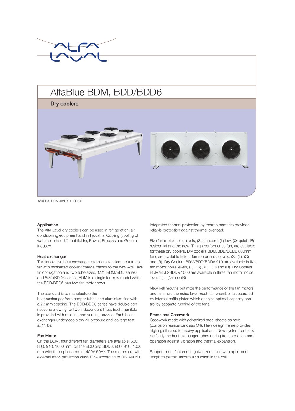 AlfaBlue - BDM-BDD-BDD6 - Dry coolers - Alfa Laval