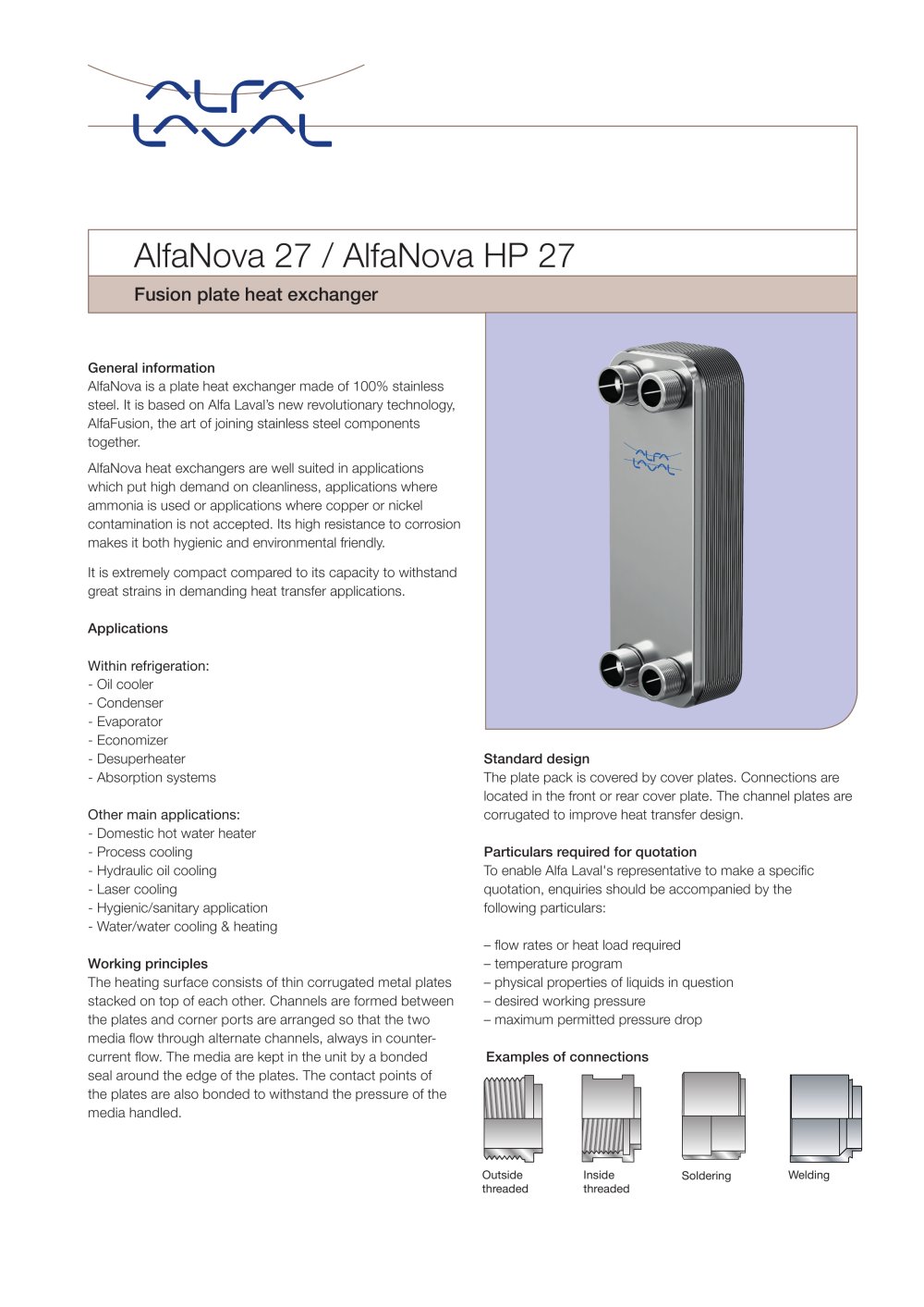 AlfaNova 27 / AlfaNova HP 27 - Alfa Laval