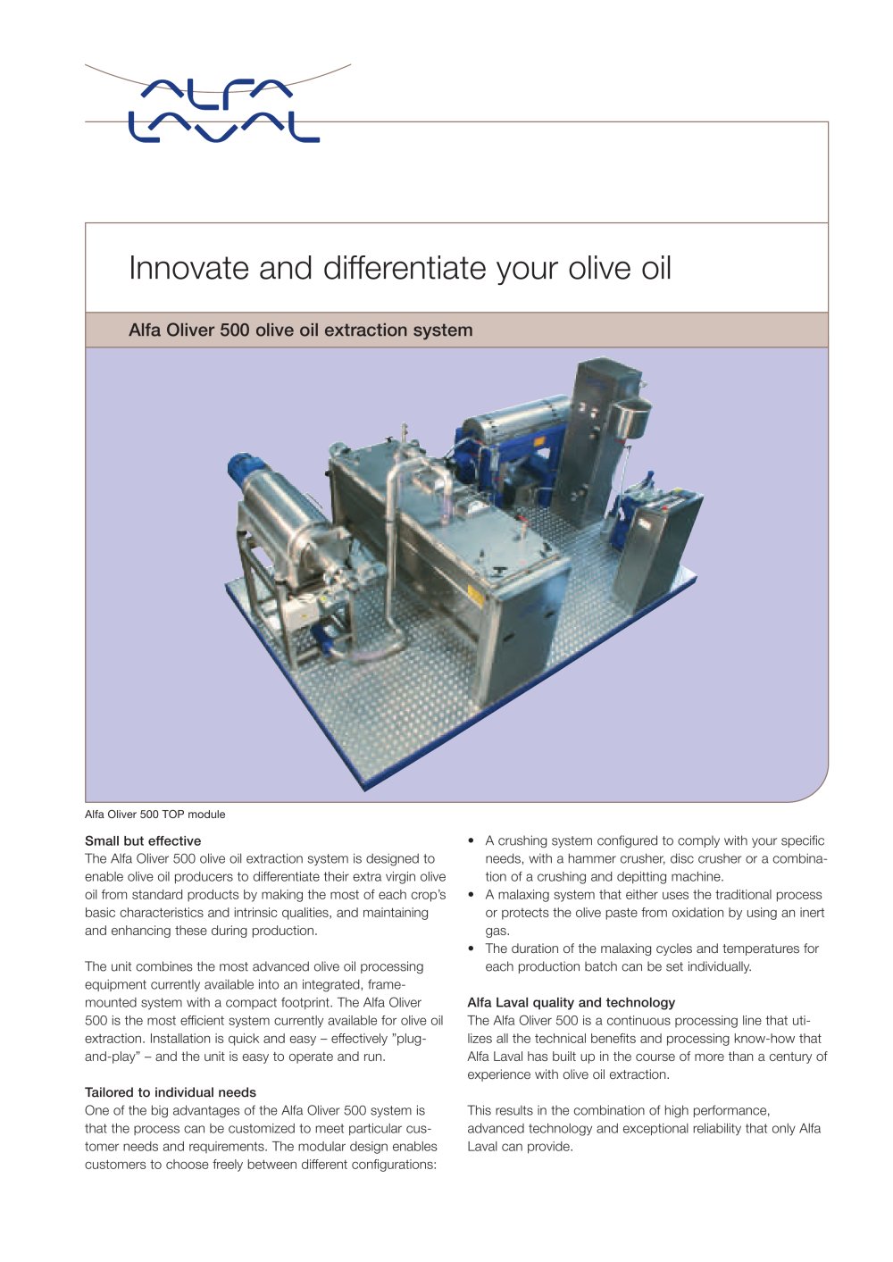 AlfaOliver 500 - Alfa Laval