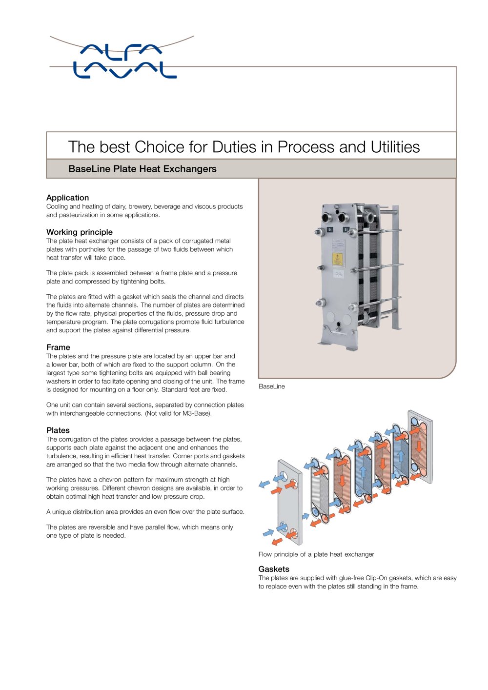 BaseLine PHE - The best Choice for Duties in Process and Utilities - Alfa Laval