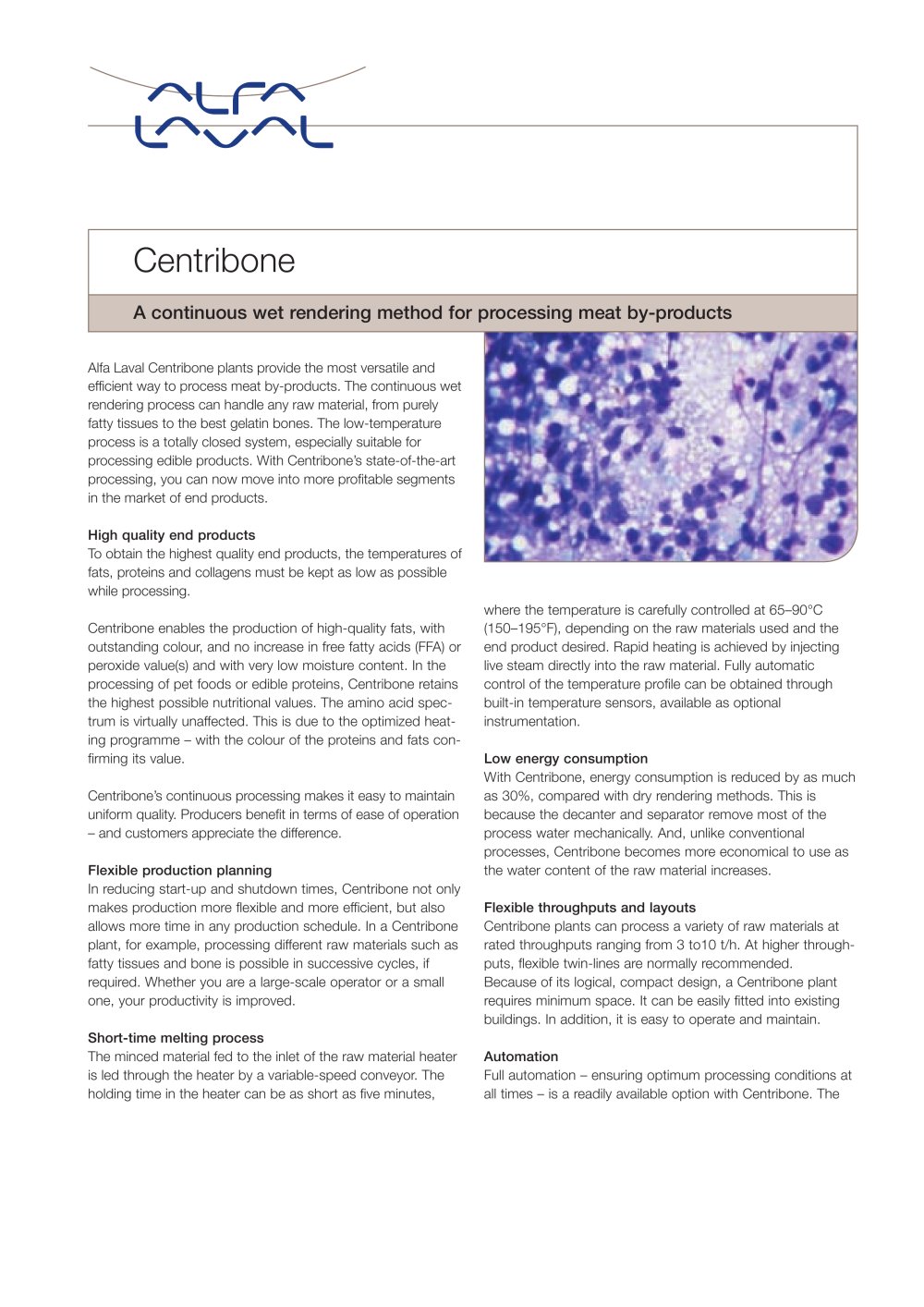 Centribone - A continuous wet rendering system - Alfa Laval