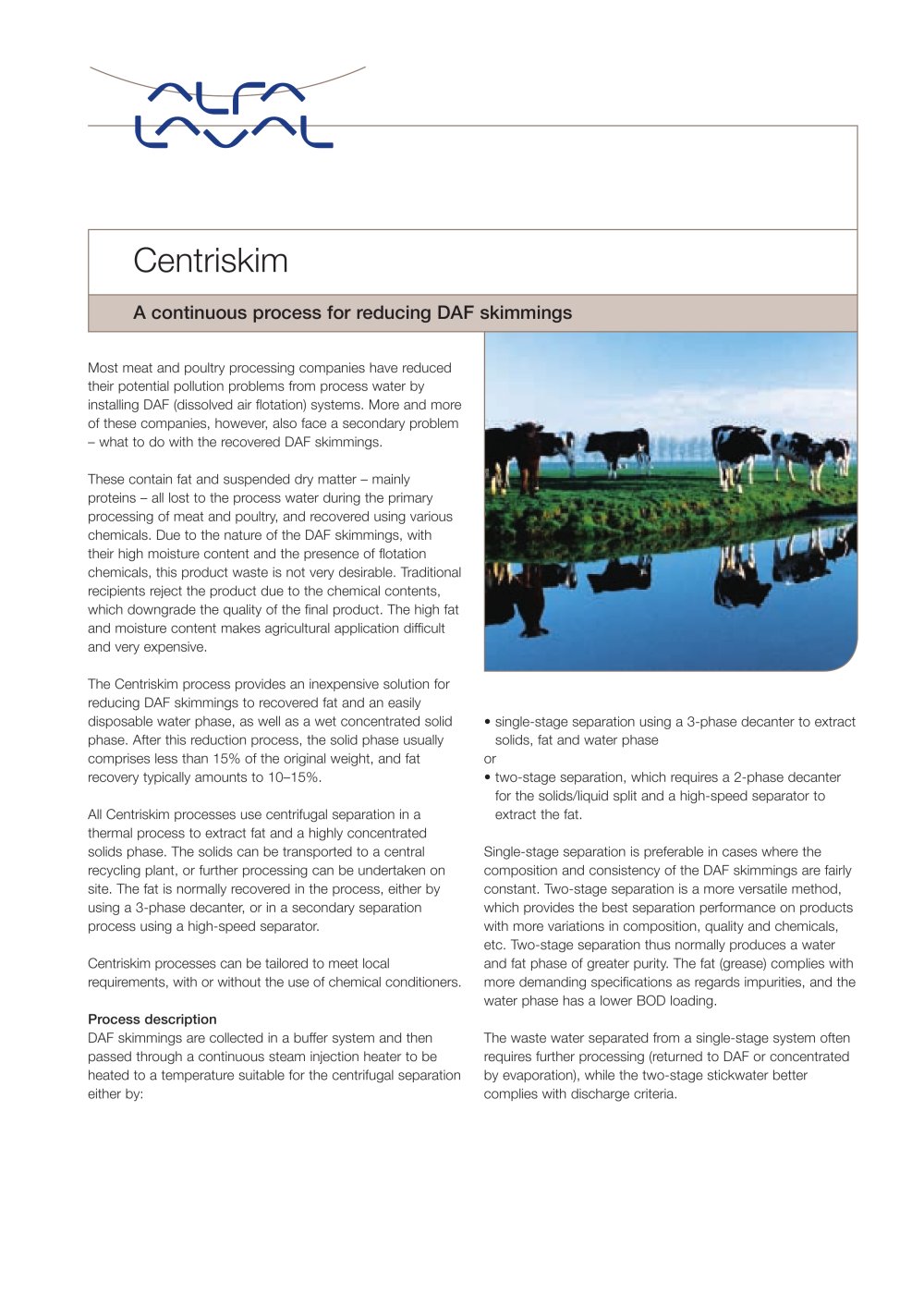 Centriskim - A continuous process for reducing DAF skimmings - Alfa Laval