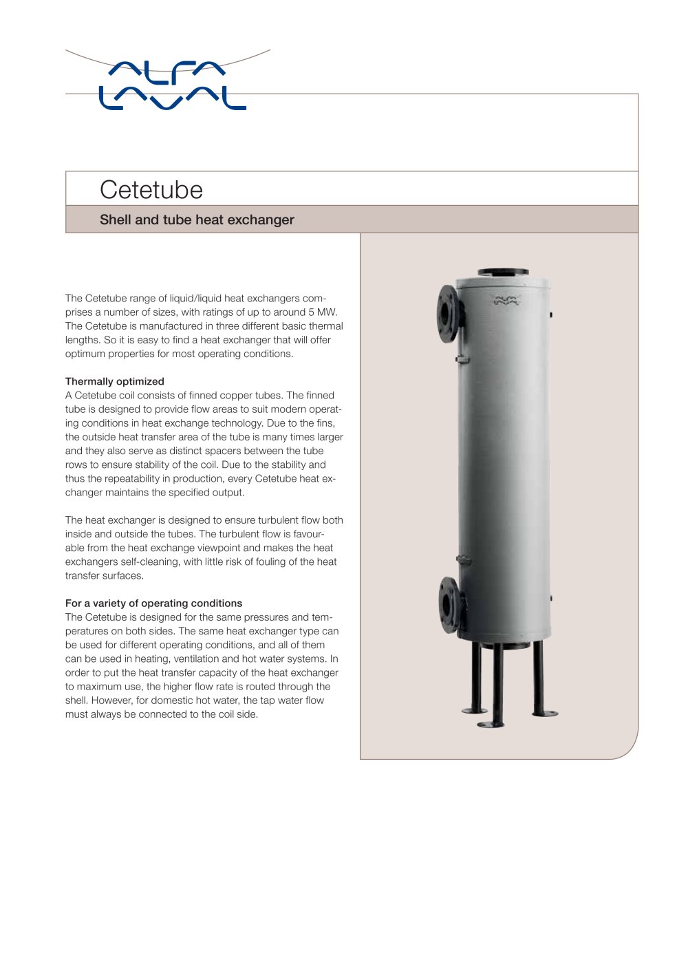 Cetetube - Shell and tube heat exchanger - Alfa Laval