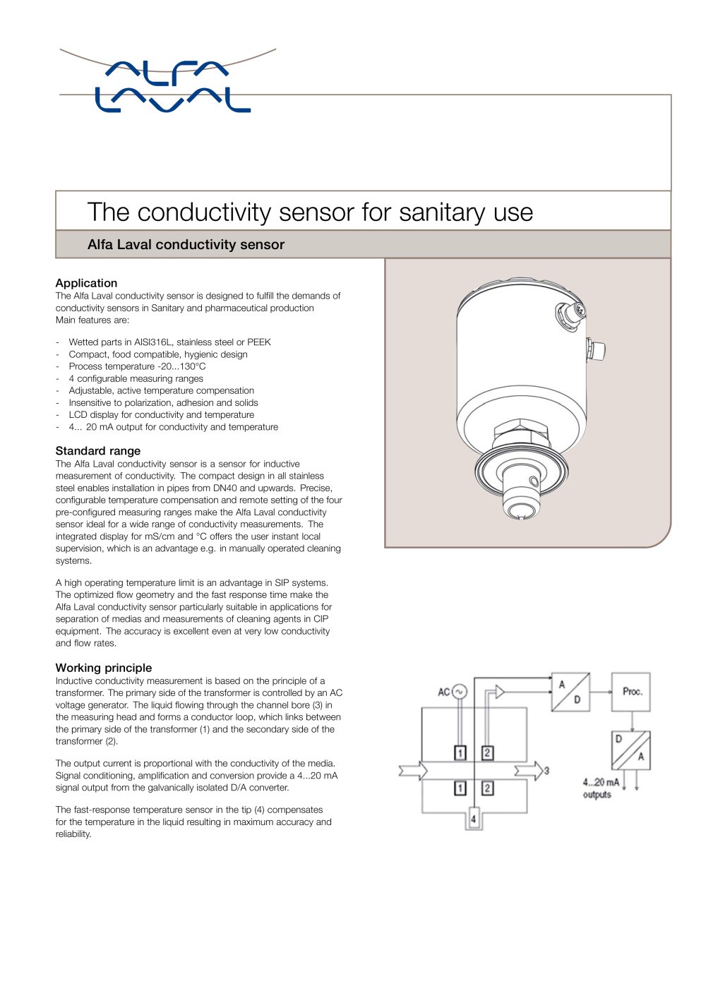Conductivity sensor - Alfa Laval