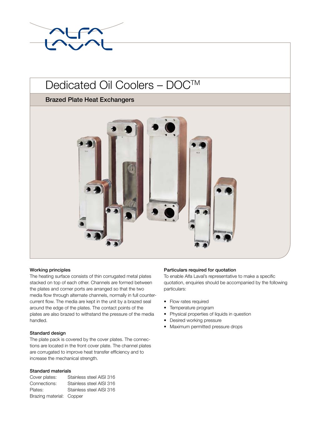 Dedicated Oil Coolers - Brazed - Alfa Laval