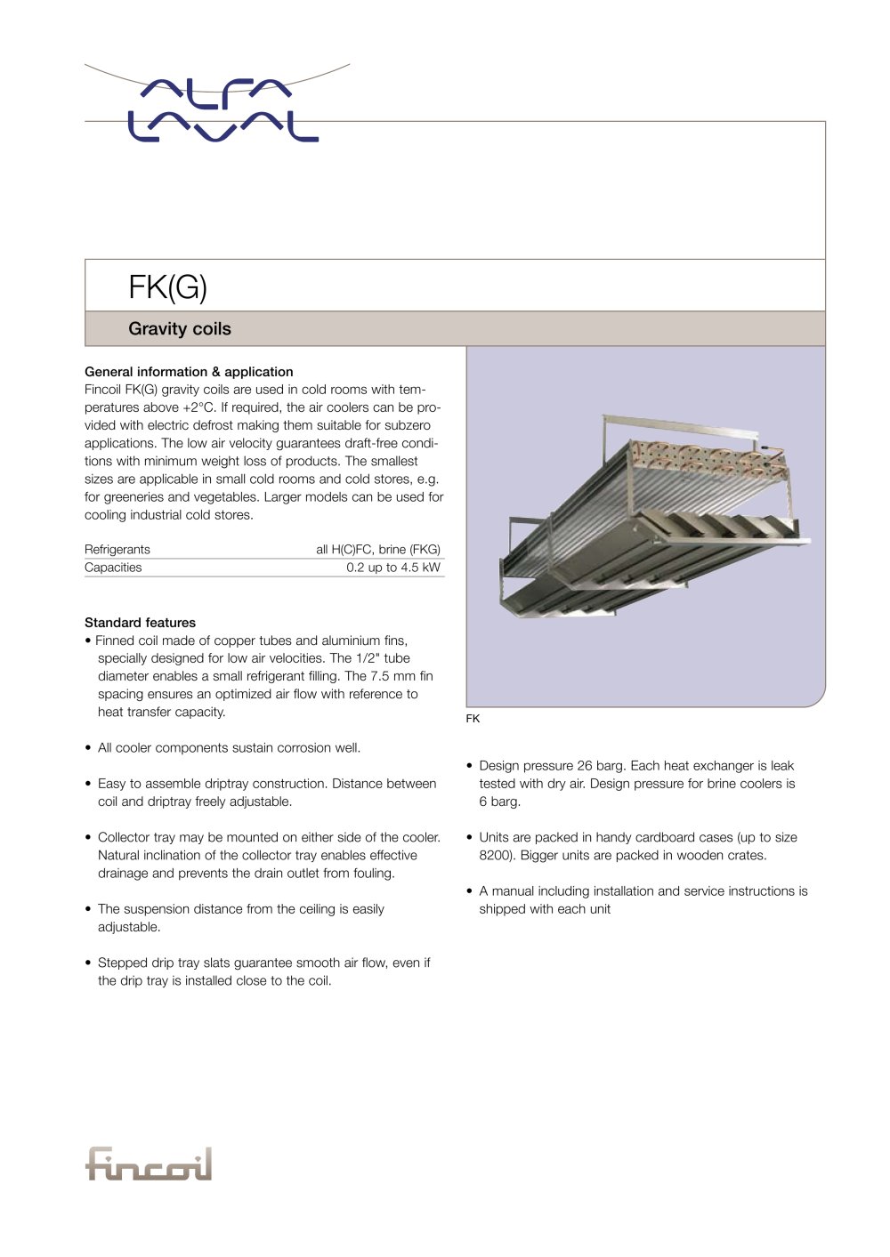 FK(G) - Gravity coils - Alfa Laval