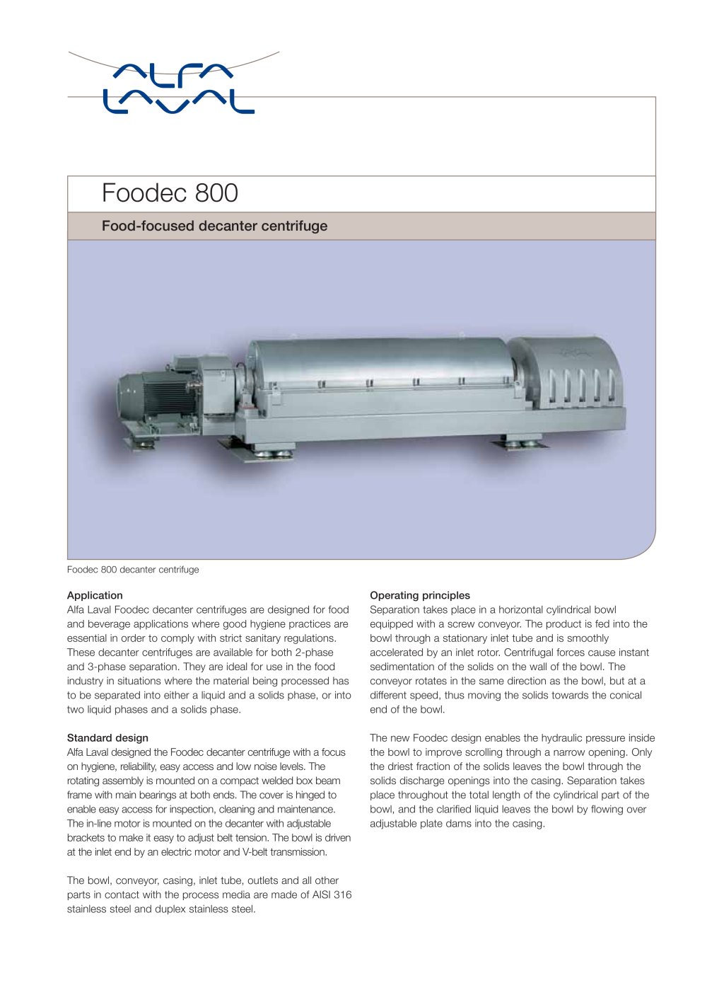 Foodec 800 - Alfa Laval