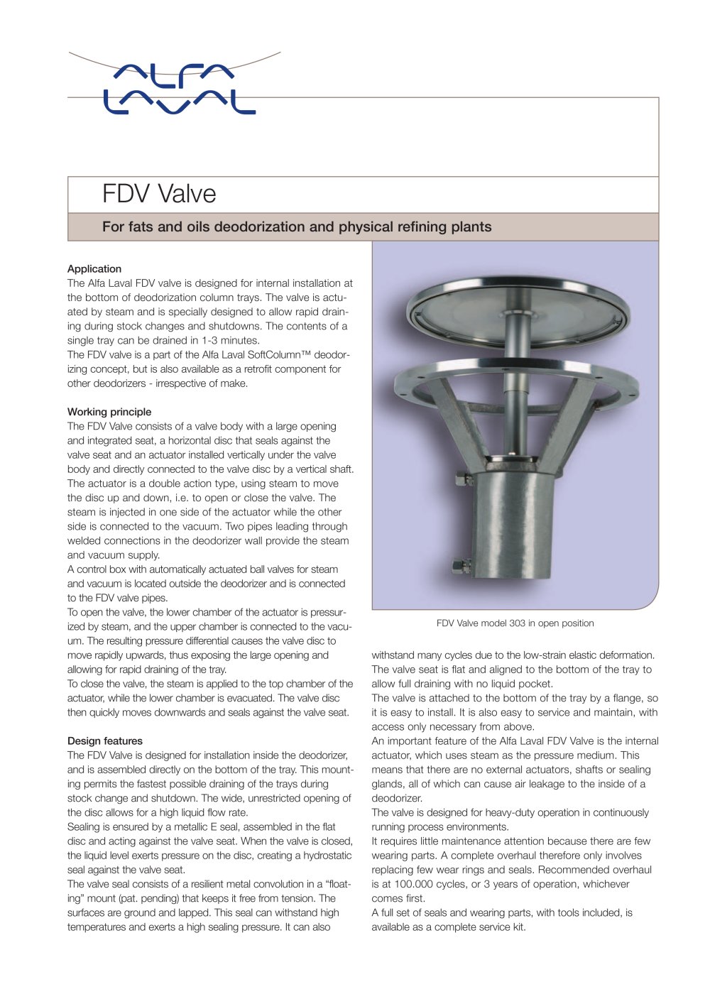 For fats and oils deodorization and physical refining plants - Alfa Laval