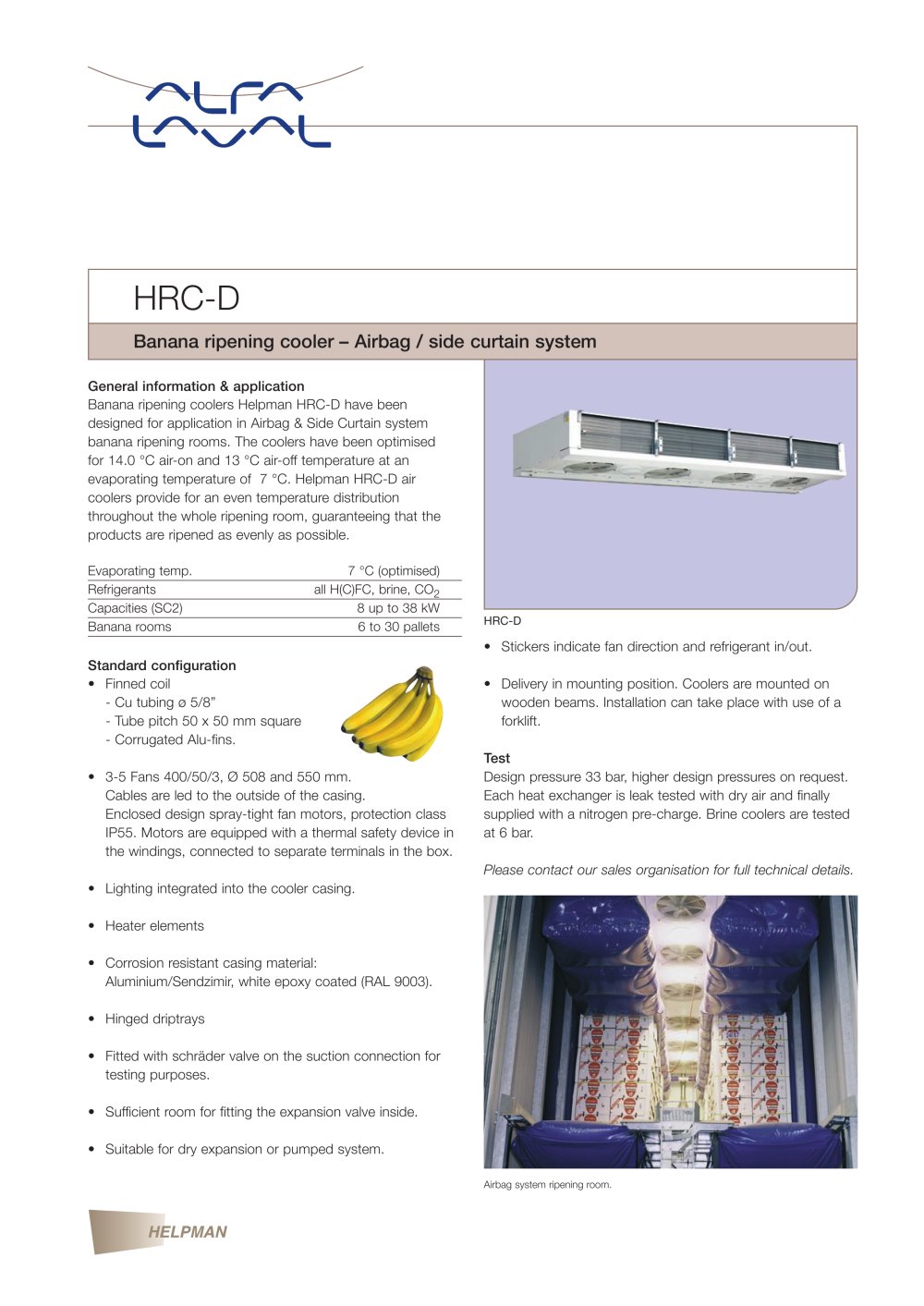 HRC-D - Banana ripening cooler � Airbag / side curtain system - Alfa Laval