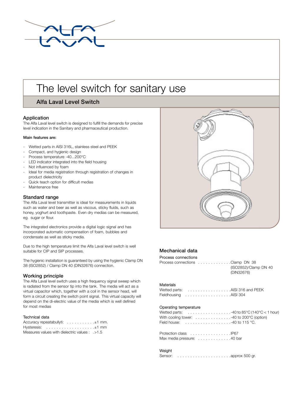 Level switch - Alfa Laval