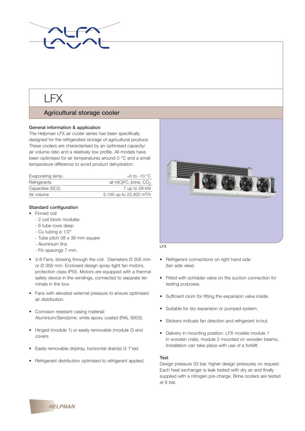 LFX - Agricultural storage cooler - Alfa Laval
