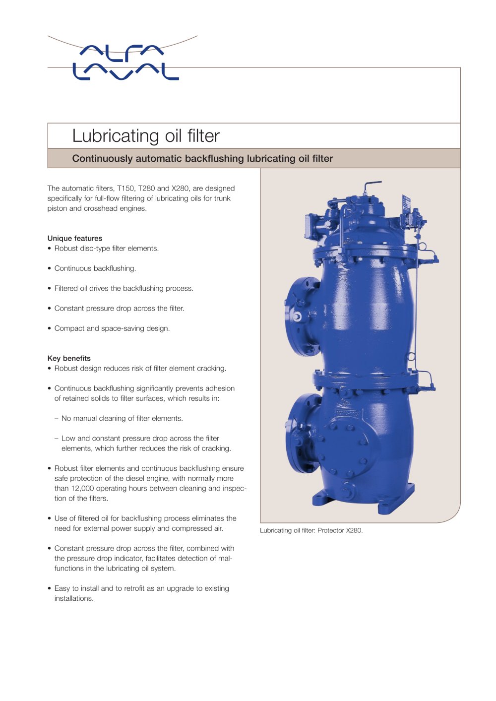 Lube oil filter - Alfa Laval