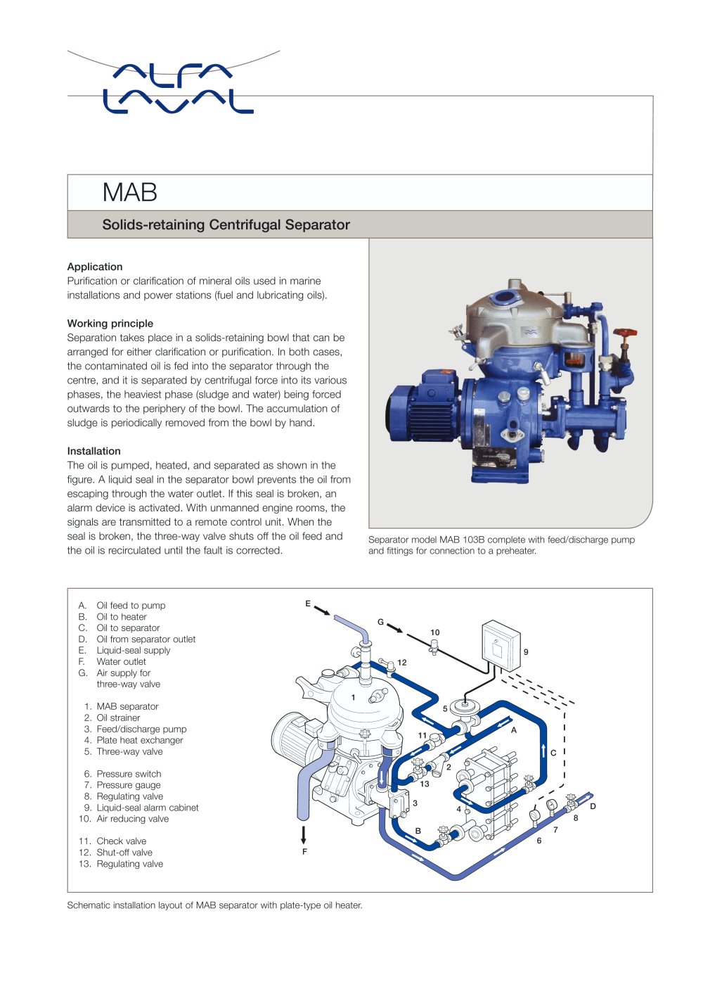 MAB Solids-retaining Centrifugal Separator - Alfa Laval
