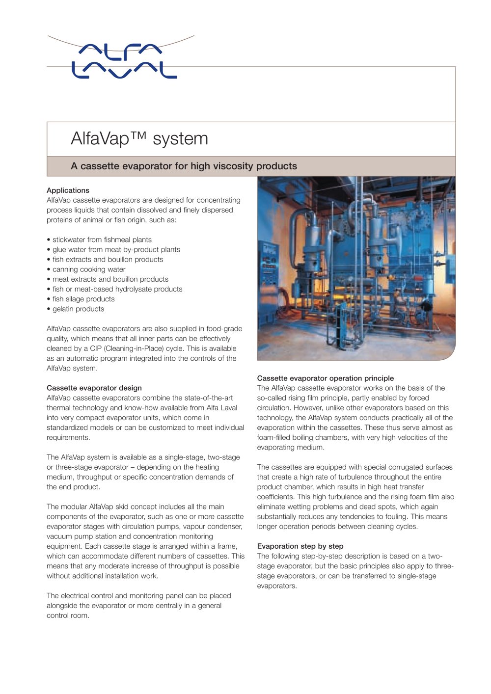 PD leaflet: AlfaVap System - Alfa Laval