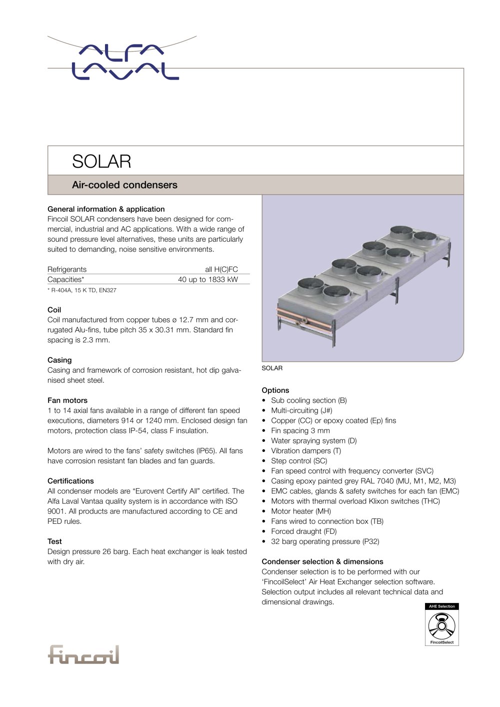 Solar - Air-cooled condensers - Alfa Laval