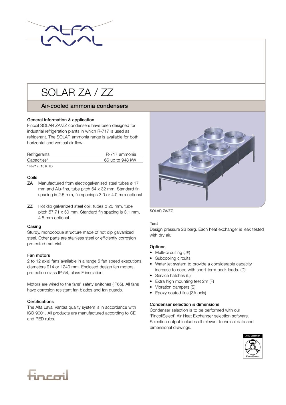 SOLAR ZA / ZZ - Air-cooled ammonia condensers - Alfa Laval