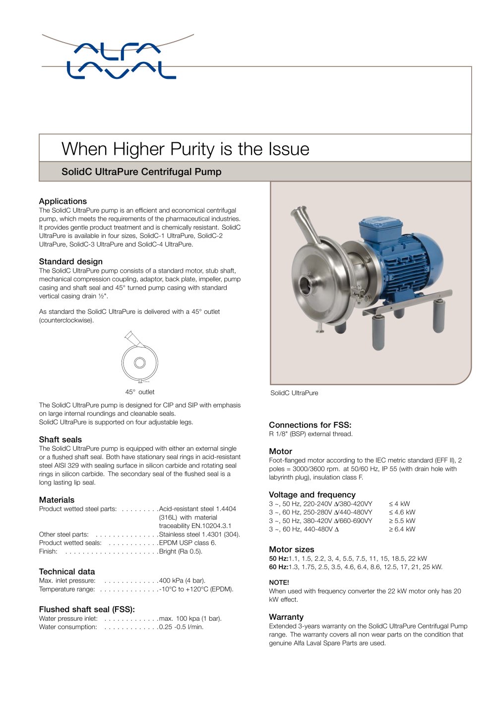 SolidC UltraPure Centifugal Pump - Alfa Laval