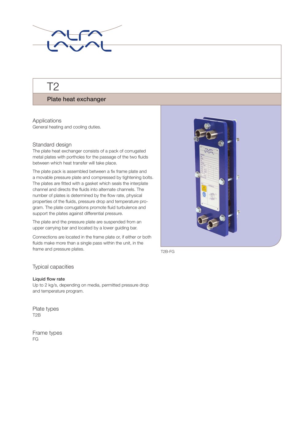 T2 - Plate heat exchanger - Alfa Laval