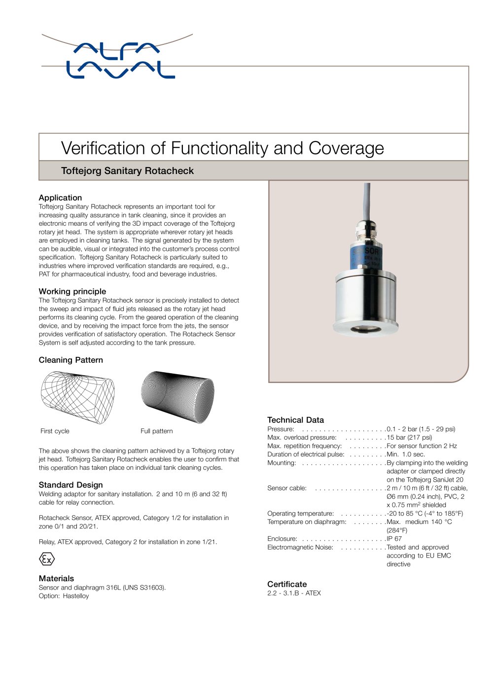 Toftejorg Sanitary Rotacheck - Alfa Laval