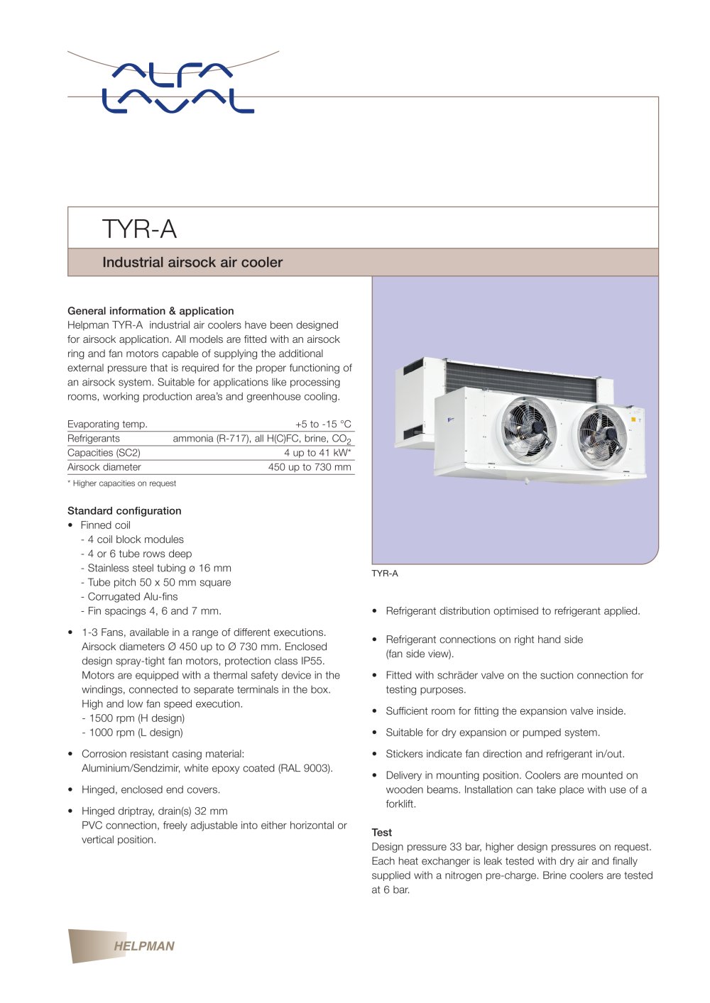 TYR-A - Industrial airsock air cooler - Alfa Laval