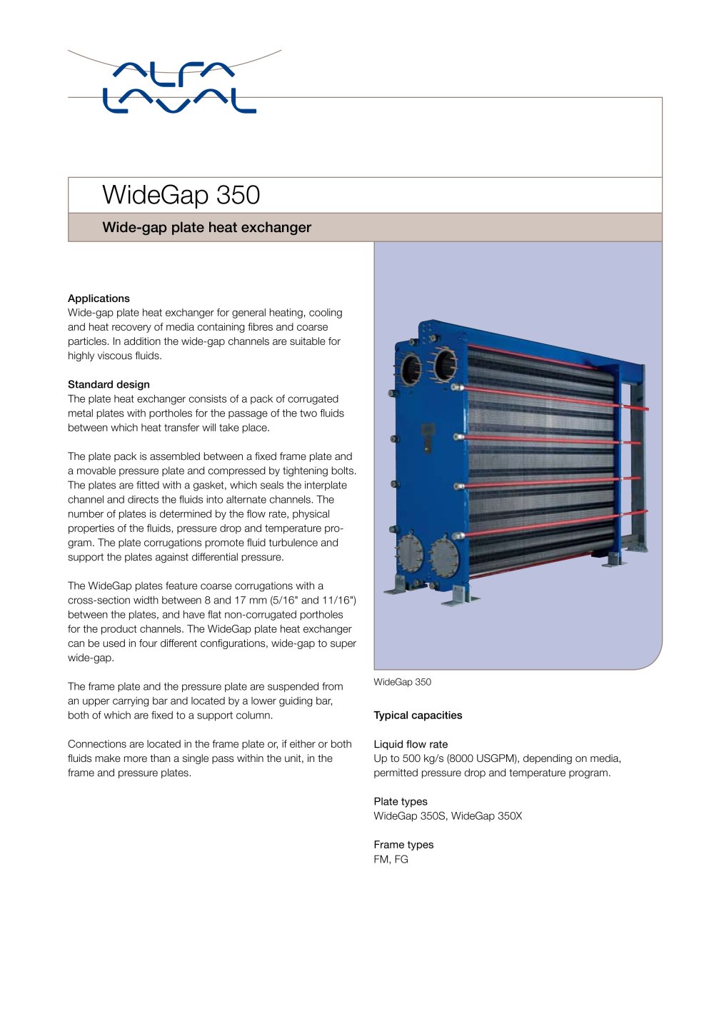 Wide-gap plate heat exchanger - Alfa Laval
