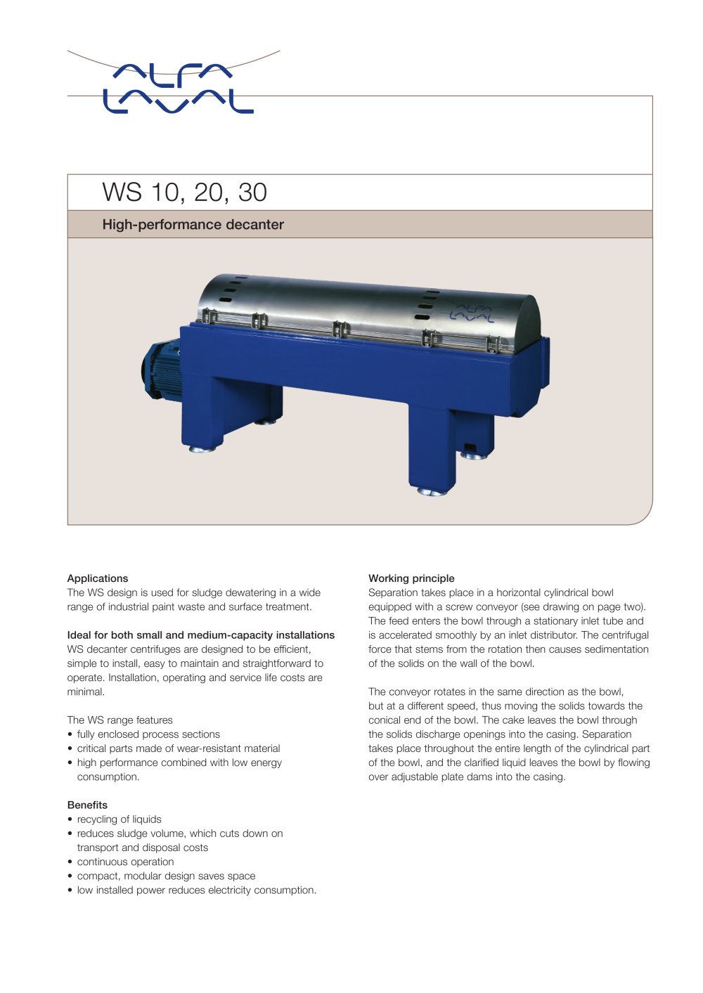 WS 10, 20 ,30 - Alfa Laval