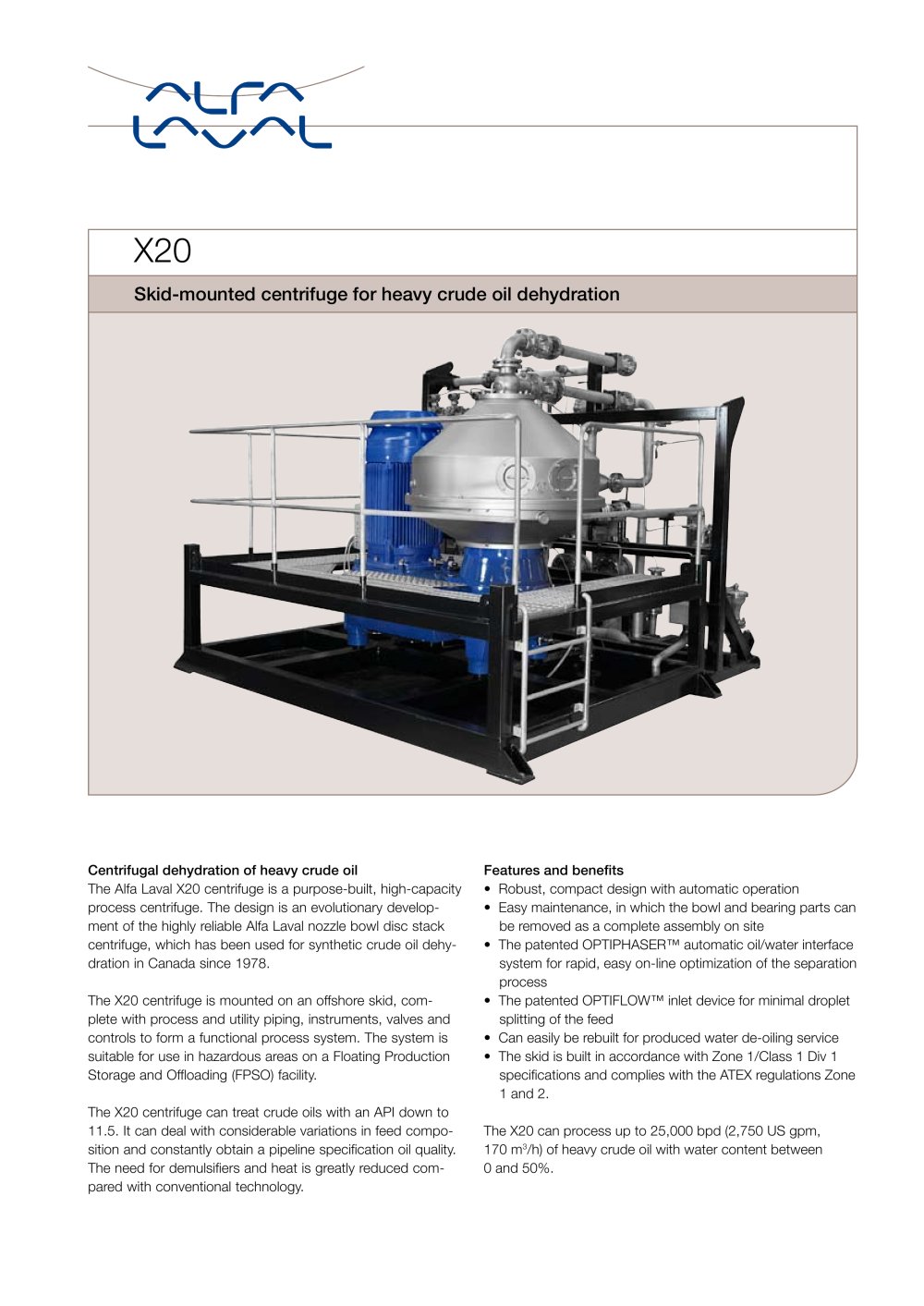 X20 For produced water de-oiling - Alfa Laval