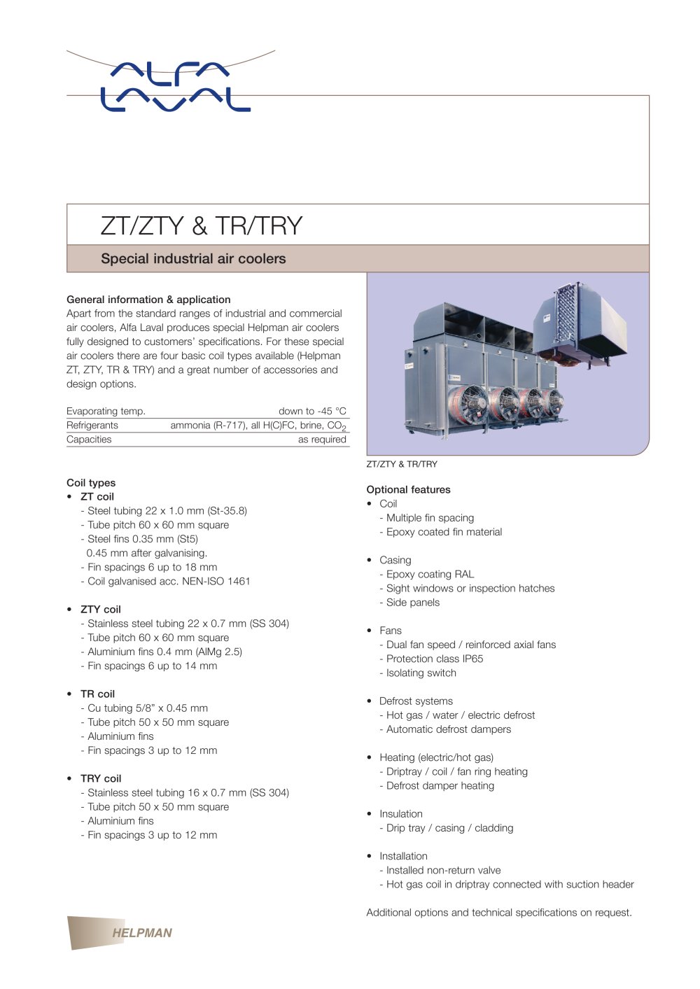 ZT/ZTY & TR/TRY - Special industrial air coolers - Alfa Laval