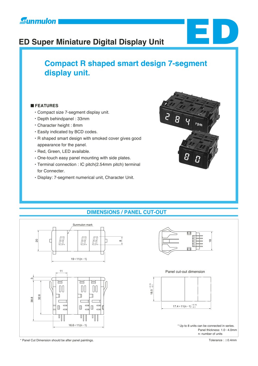 ED Super Miniature Digital Display Unit - SUNMULON