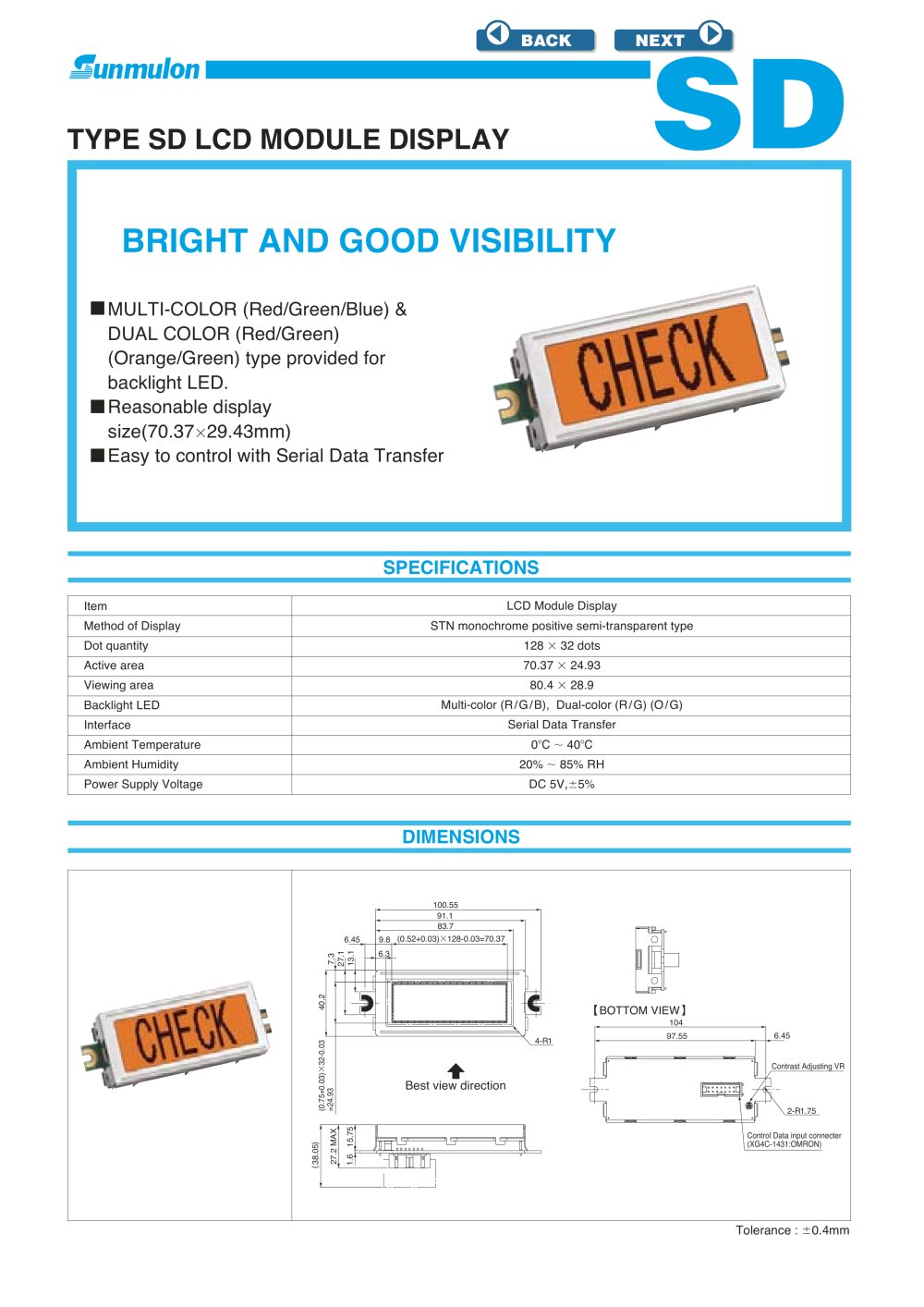 SD LCD Module Display - SUNMULON