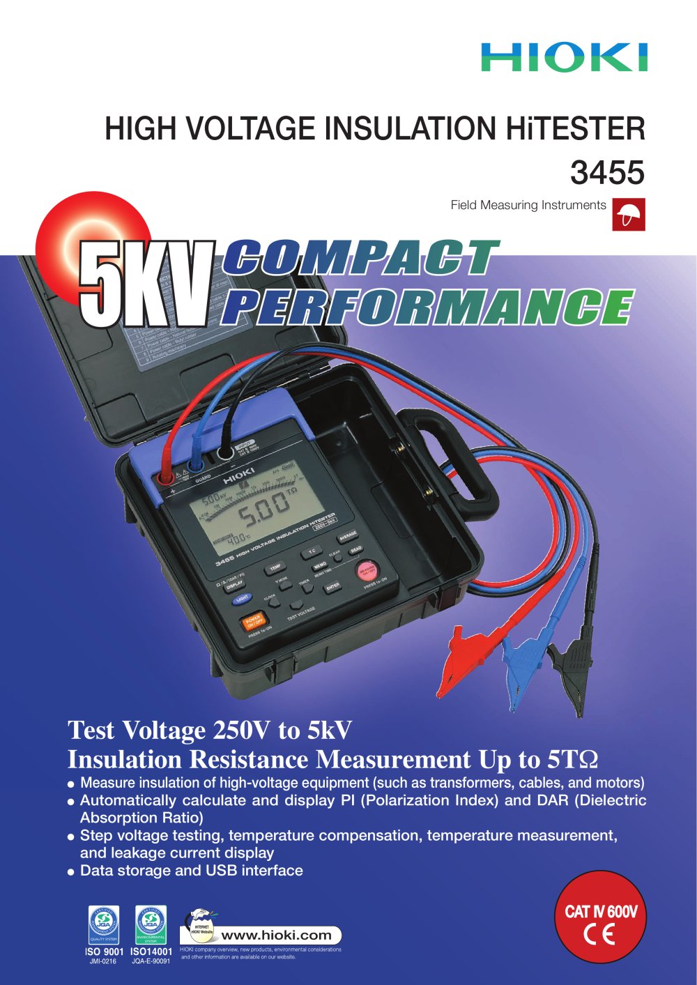 HIGH VOLTAGE INSULATION HiTESTER 3455 - HIOKI