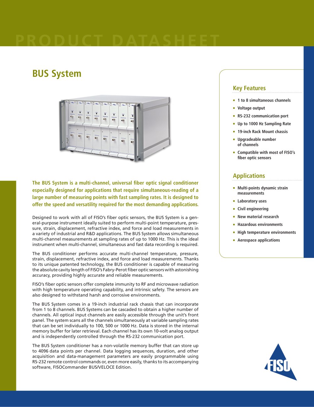 Signal Conditioners � Multichannel- Parallel  BUS (universal; 1kHz) - FISO Technologies