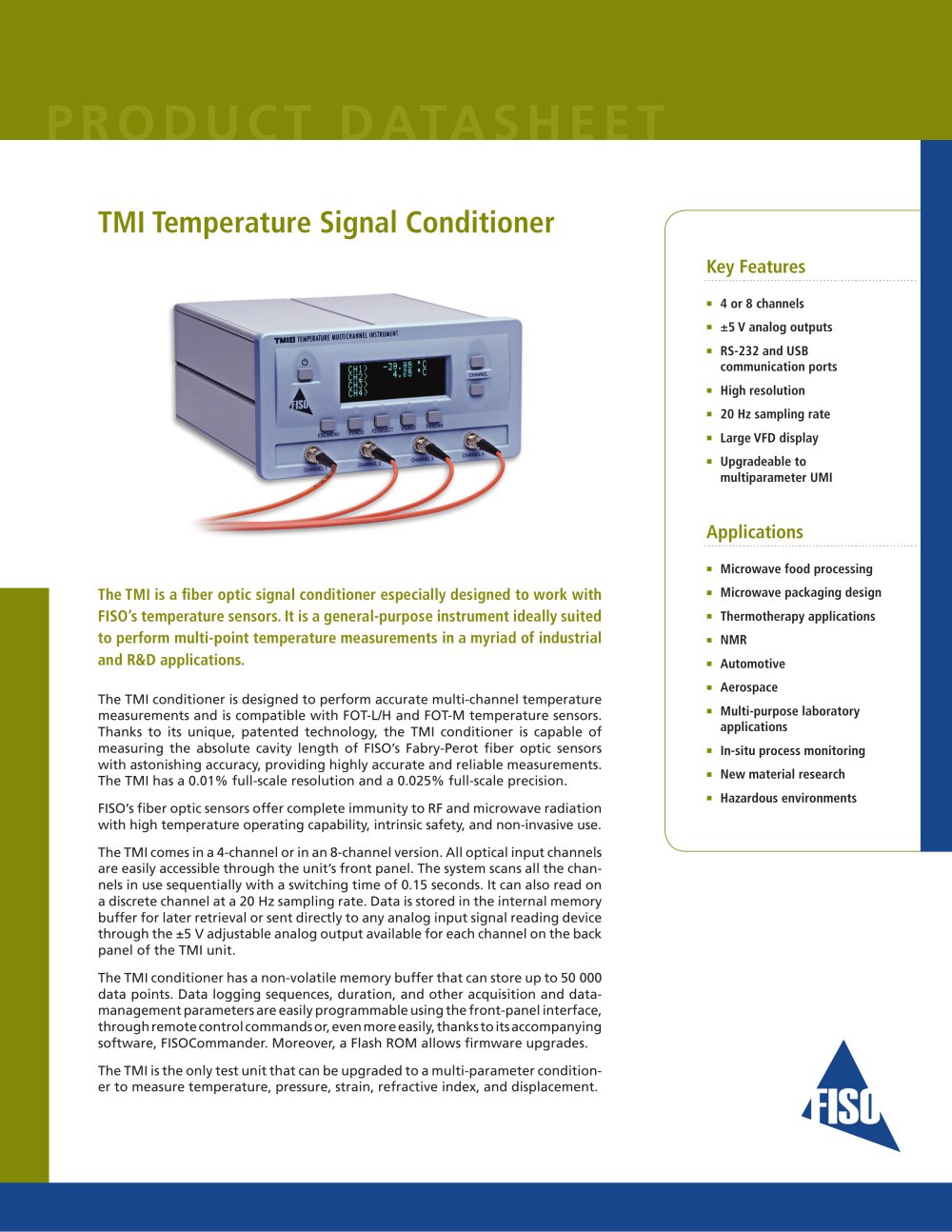 Signal Conditioners � Multichannel- Sequential  TMI (temperature; 4/8 channels) - FISO Technologies