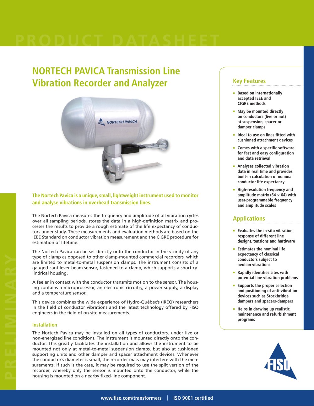 Transformer Solutions - Temperature Nortech Pavica - FISO Technologies