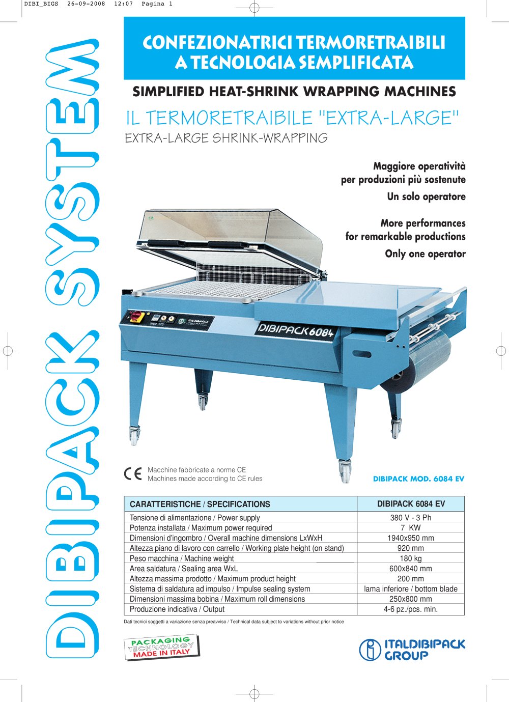 One-step systems: DIBIPACK BIG - ITALDIBIPACK
