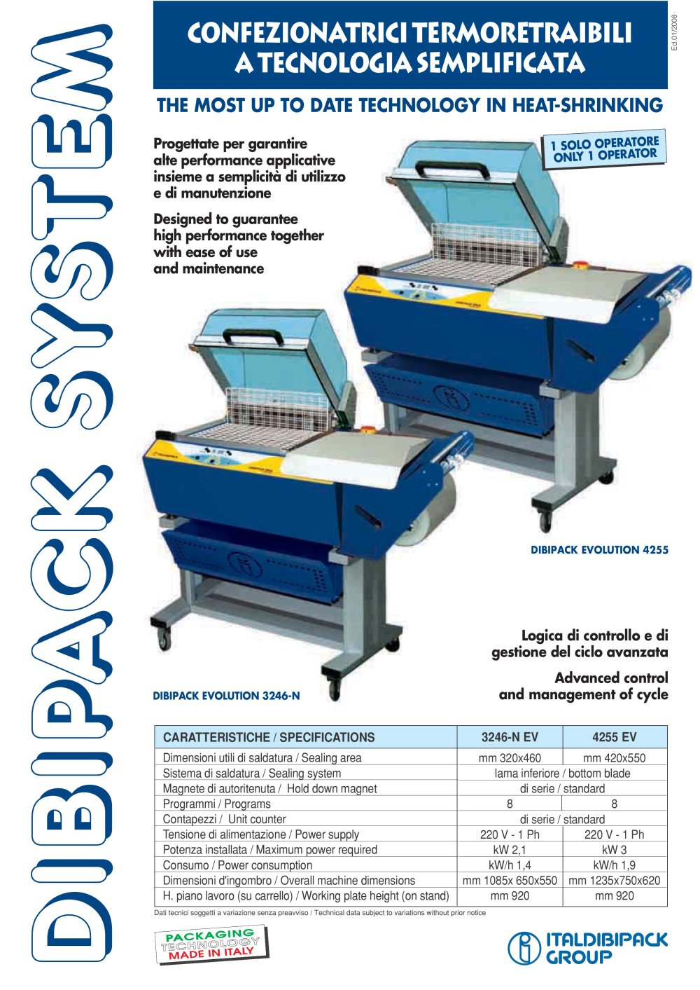 One-step systems: DIBIPACK EV - ITALDIBIPACK