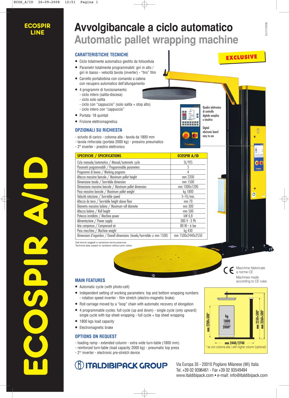 Pallet-wrappers: ECOSPIR A/ID - ITALDIBIPACK