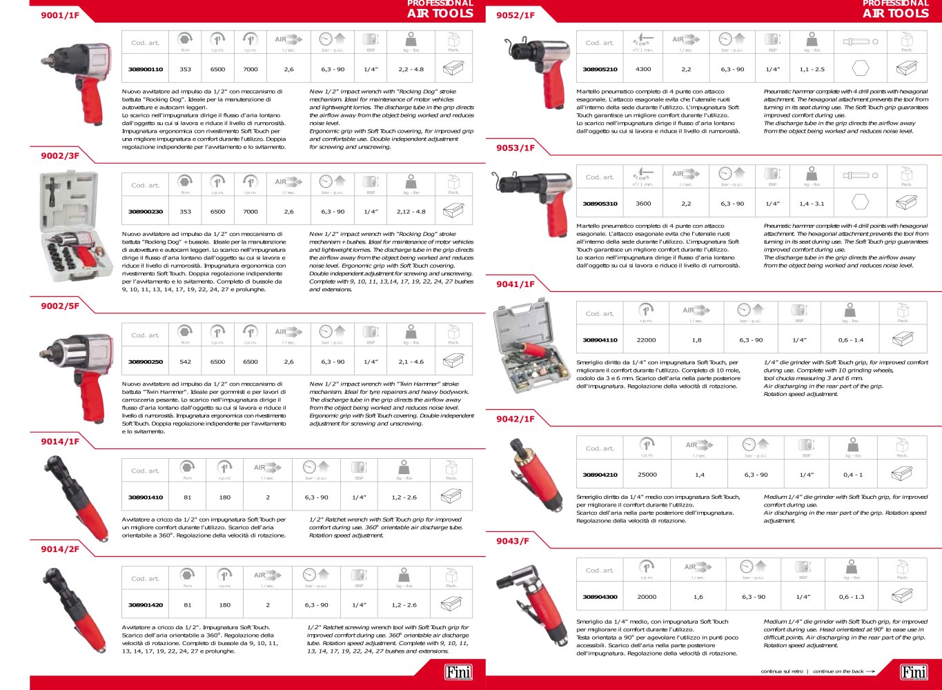 Professional air tools catalogue - FINI