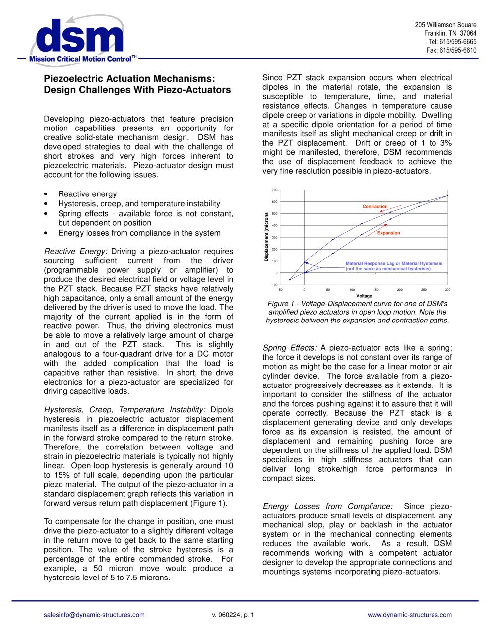 Design Challenges with Piezo-Actuation - DSM