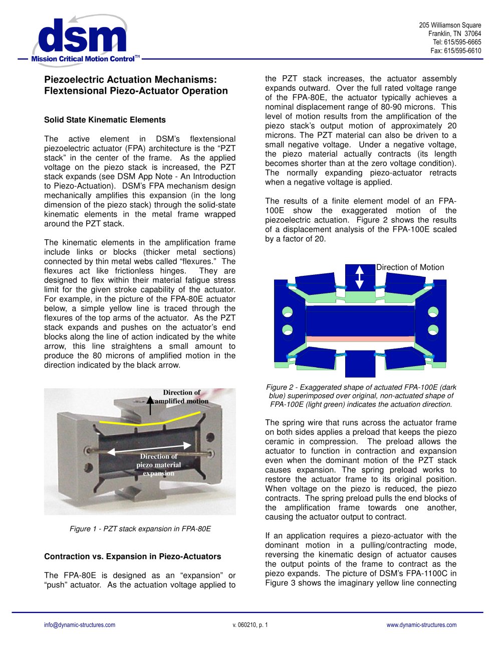 Flextensional Piezoelectric Actuation - DSM